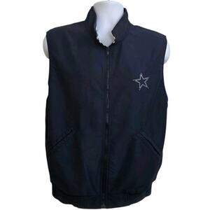 PGA Tour Golf Vest Men Size M W Dallas Cowboys Logos Full Zip Pockets Athletic